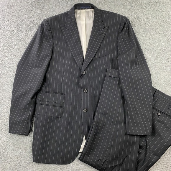 Suitsupply Washington SB Intl Suit 48L Extra Slim Pants 38x31 Pin Stripe Wool‎